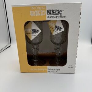 The Original RedNek Champagne Flutes by Carson Set of 2 12oz Mason Jar Stemware